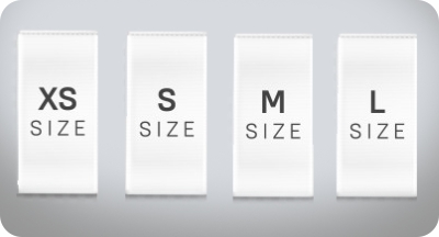 Sizing labels for clothes